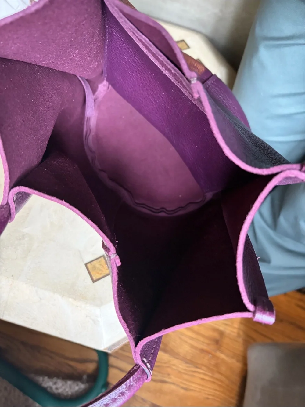 Portland Leather Plum Classic Devan Shoulder Bag